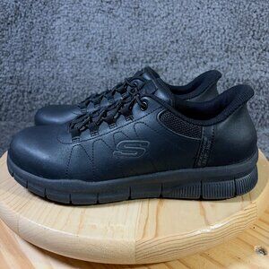 Skechers Slip-ins Work Shoes Women Size 8 Leather Slip Resistant Nampa Cottonbud